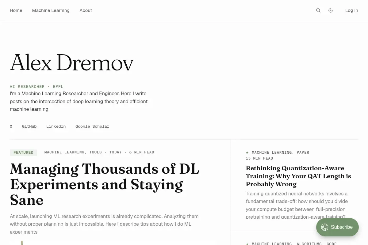 Alex Dremov • AI Researcher Blog