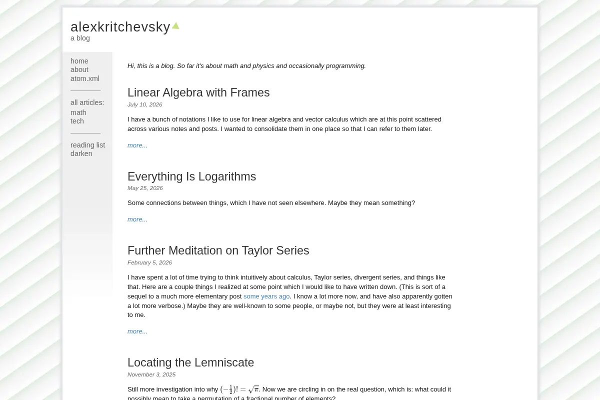 Alex Kritchevsky's Blog