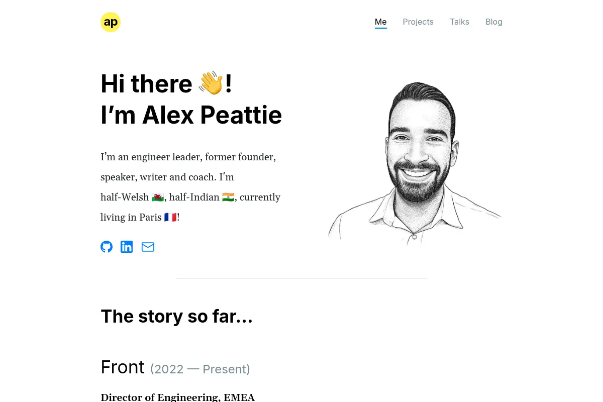 Alex Peattie – Engineering leader and former founder, based in Paris