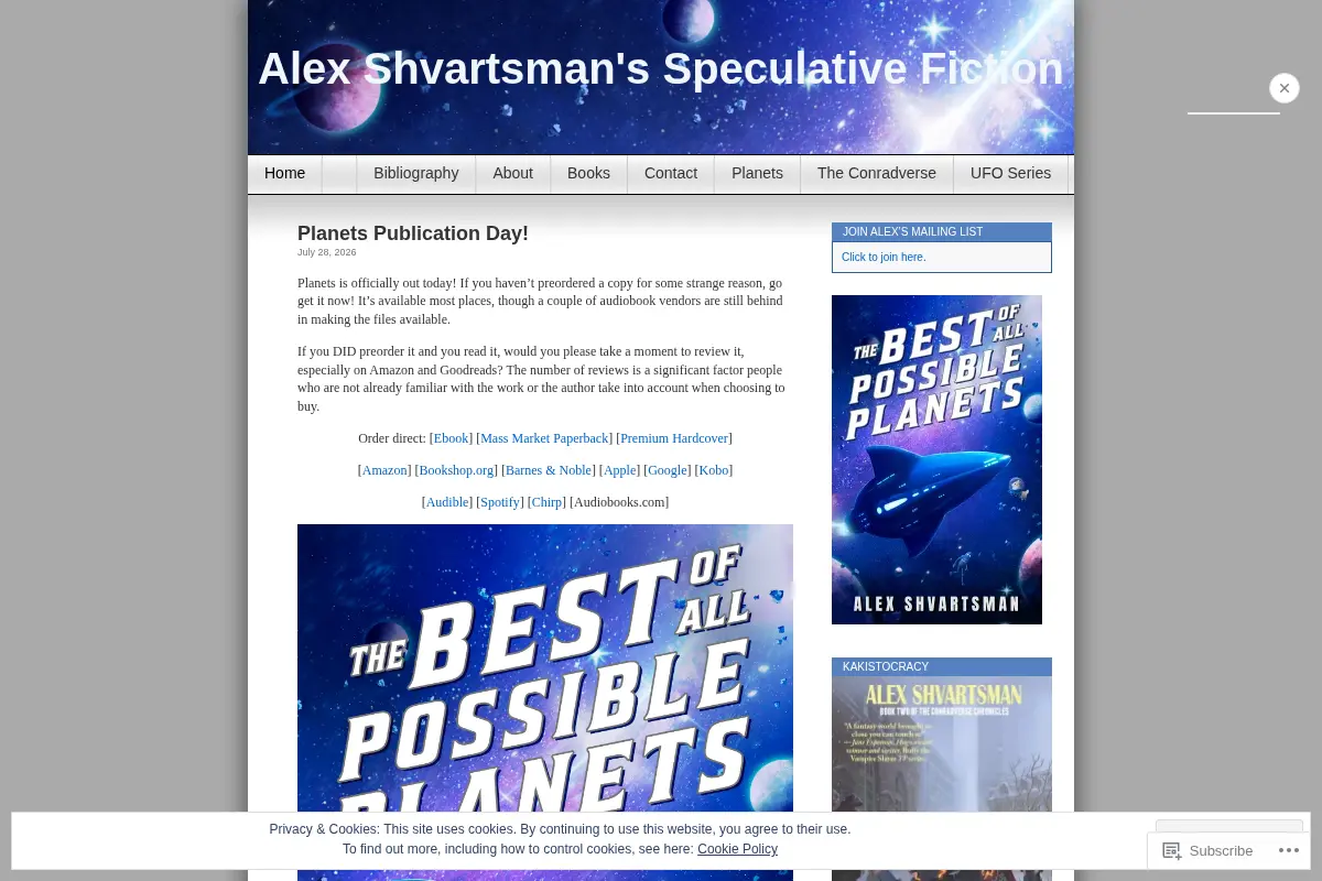 Alex Shvartsman's Speculative Fiction