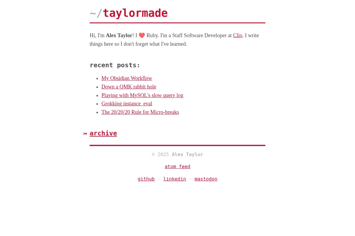 Alex Taylor's Blog