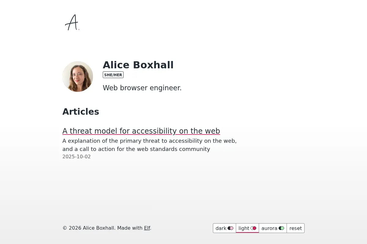 Alice Boxhall's website