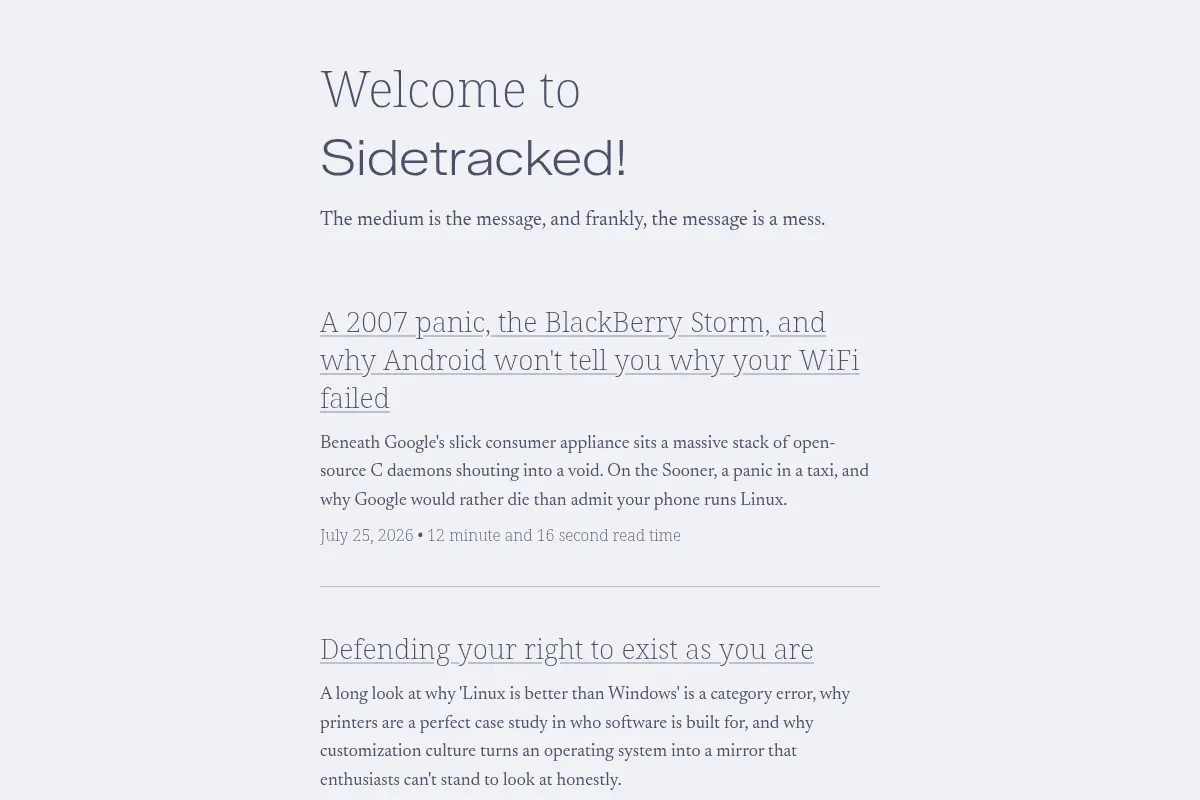 Sidetracked