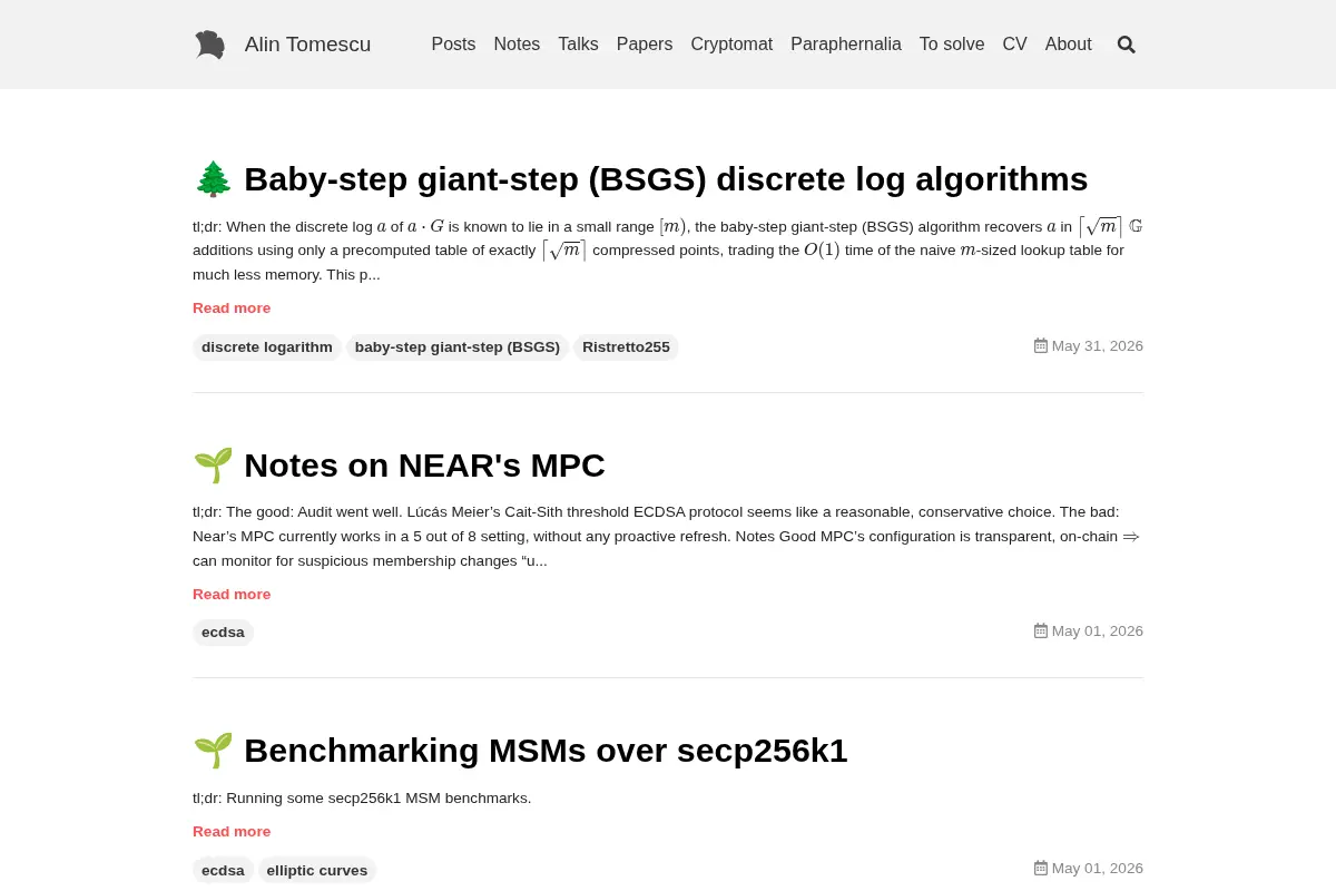 Alin Tomescu's Homepage