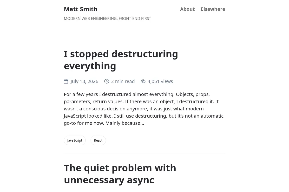 Matt Smith - Modern Web Engineering, Front-End First