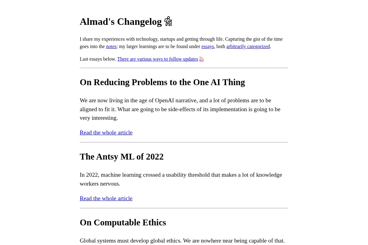 Almad's Changelog