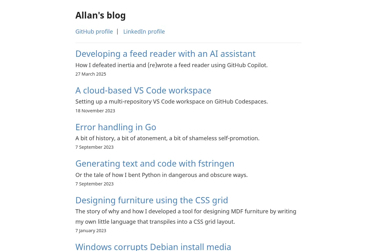 Allan’s blog