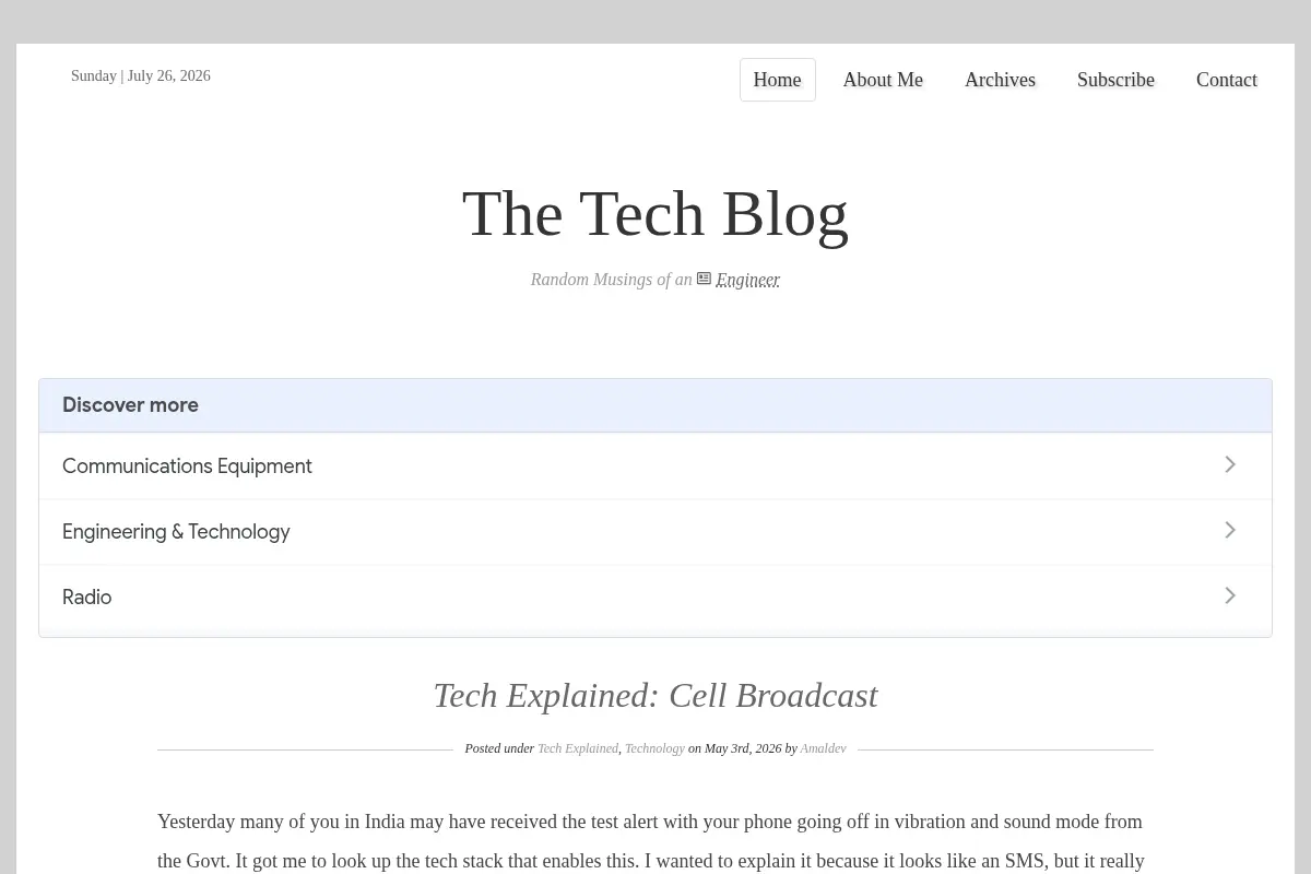 The Tech Blog - Random Musings of an Engineer