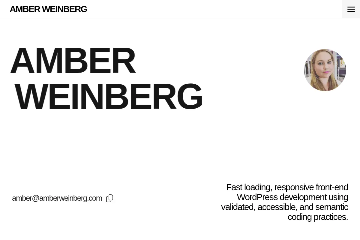 Amber Weinberg - Freelance Front-End WordPress Development