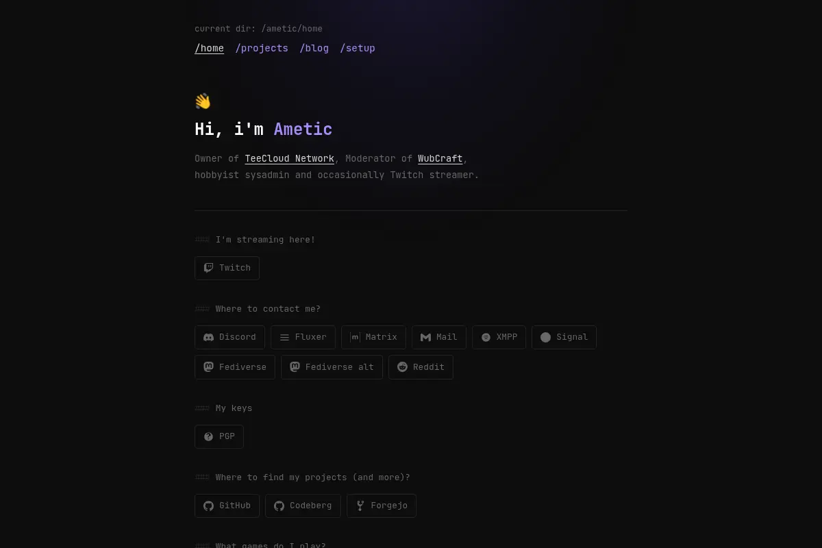 Ametic's Homepage