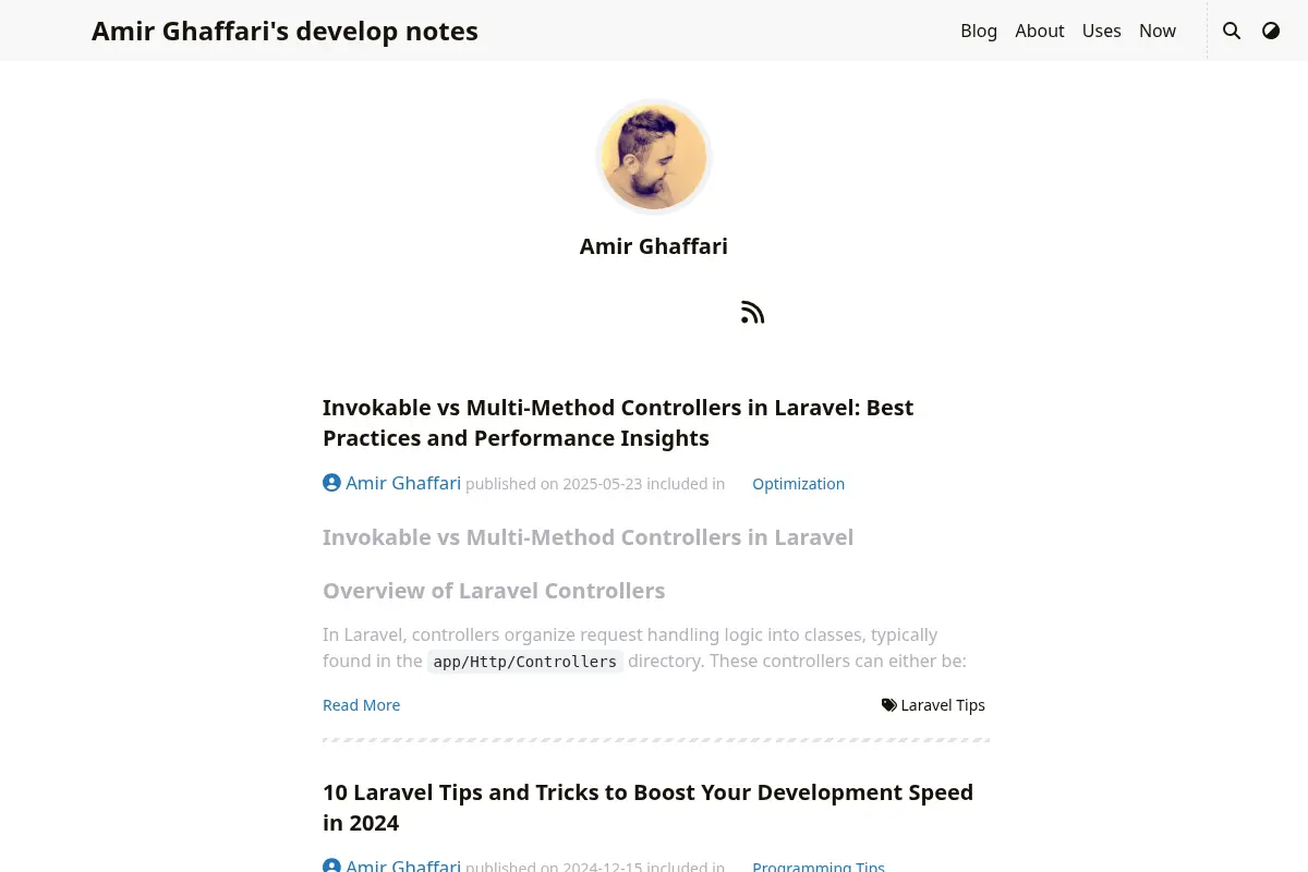 Amir Ghaffari's develop notes