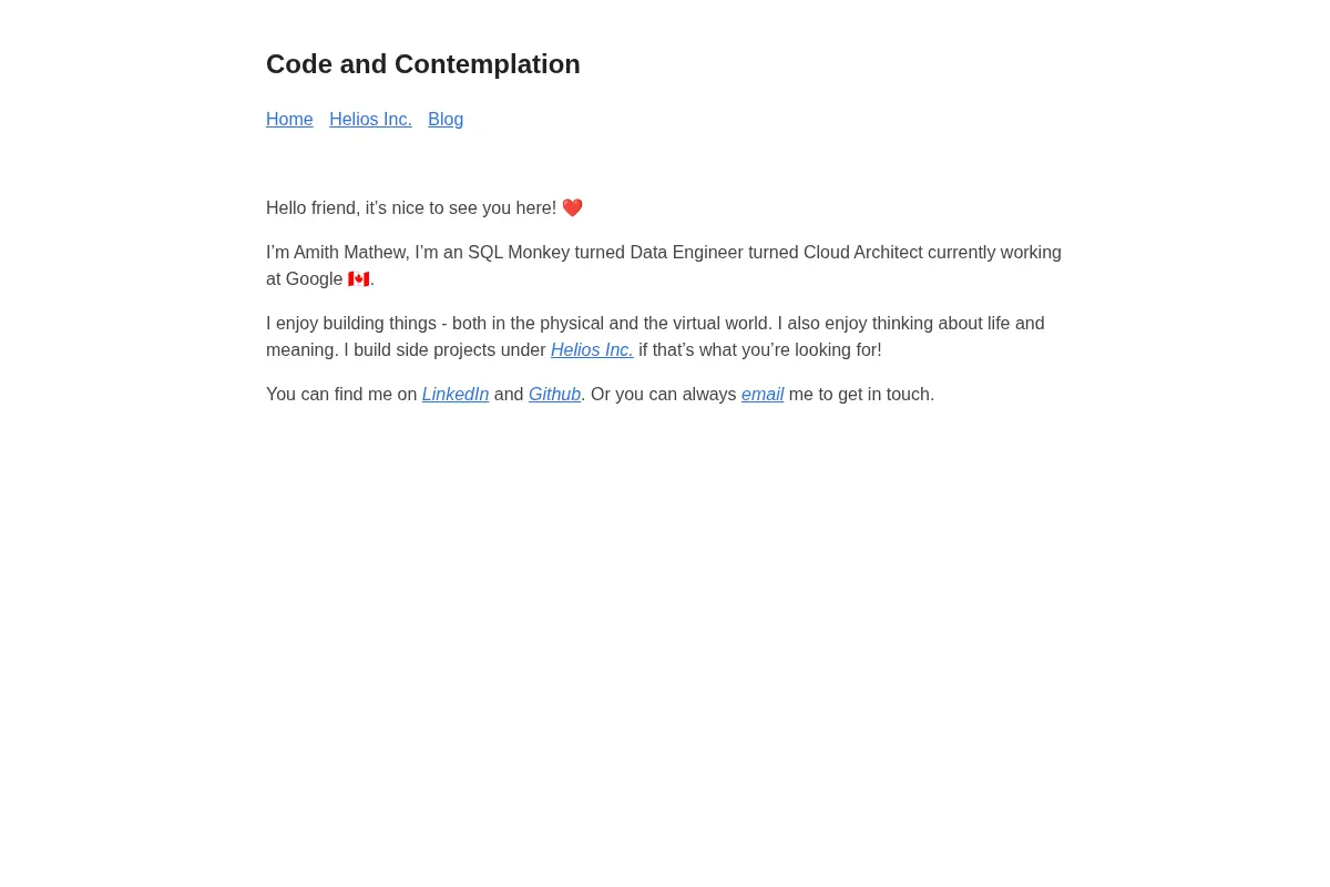 Amith Mathew | Code and Contemplation