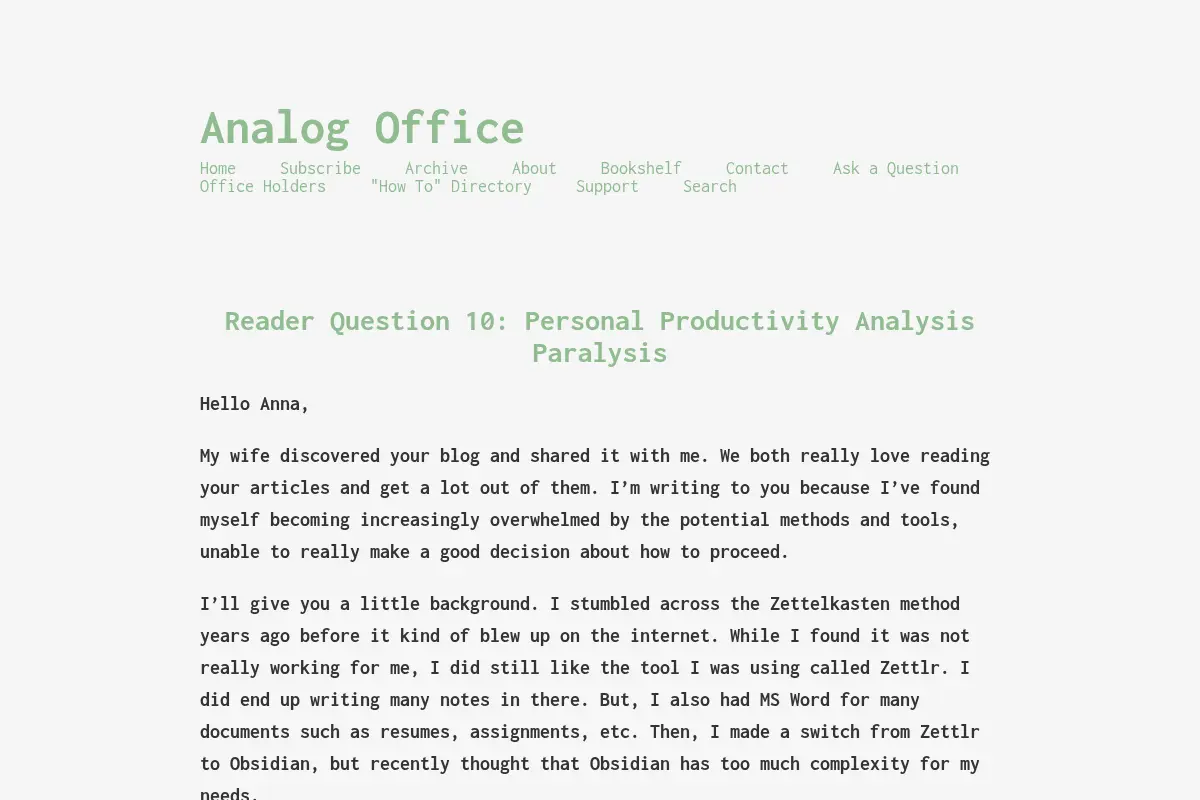 Analog Office