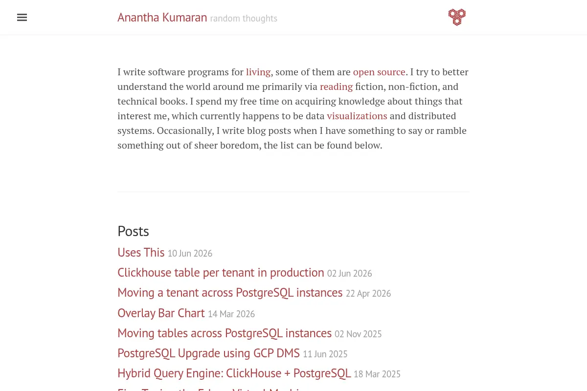Anantha Kumaran · random thoughts