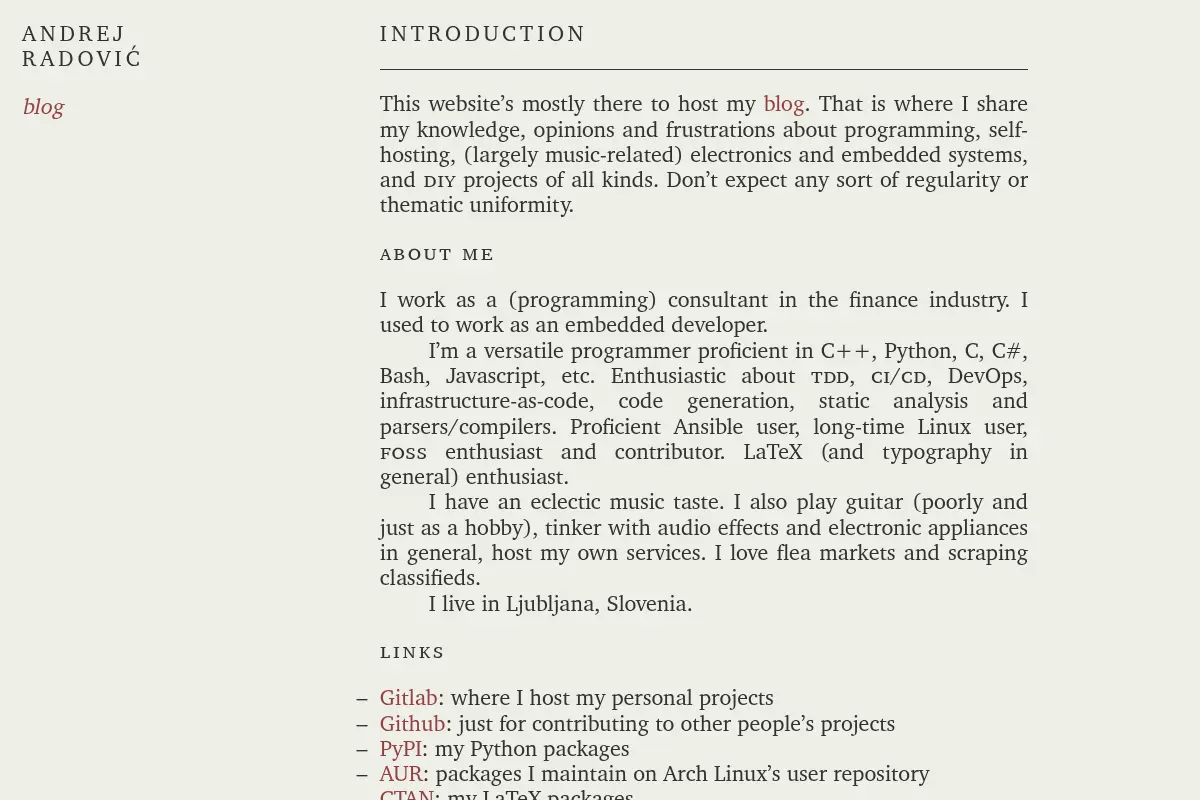 Andrej's website and blog