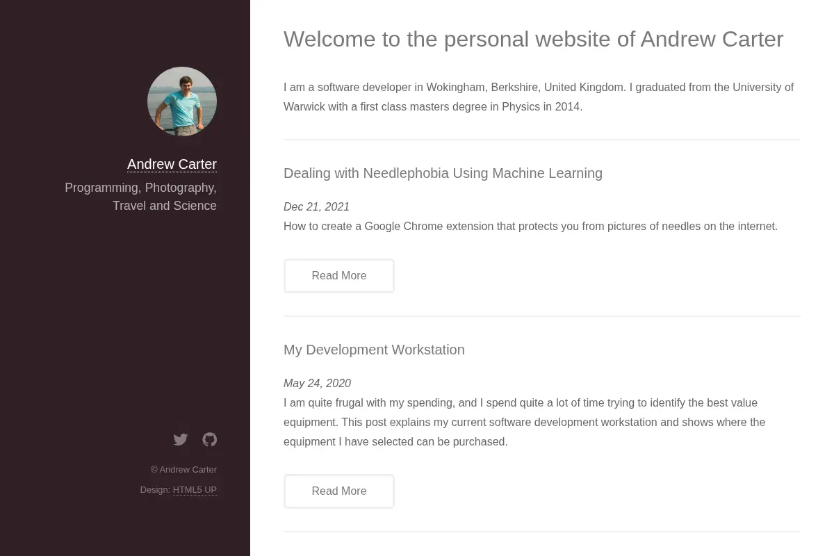 Andrew Carter - Programming, Photography, Travel and Science