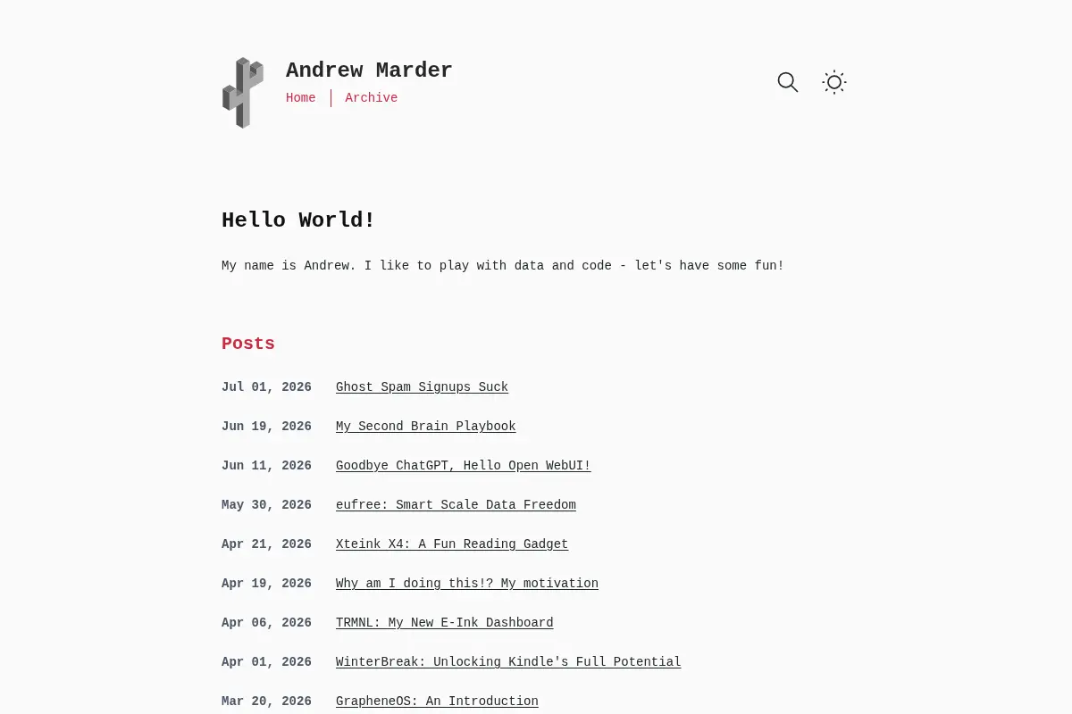 Andrew Marder's Personal Blog