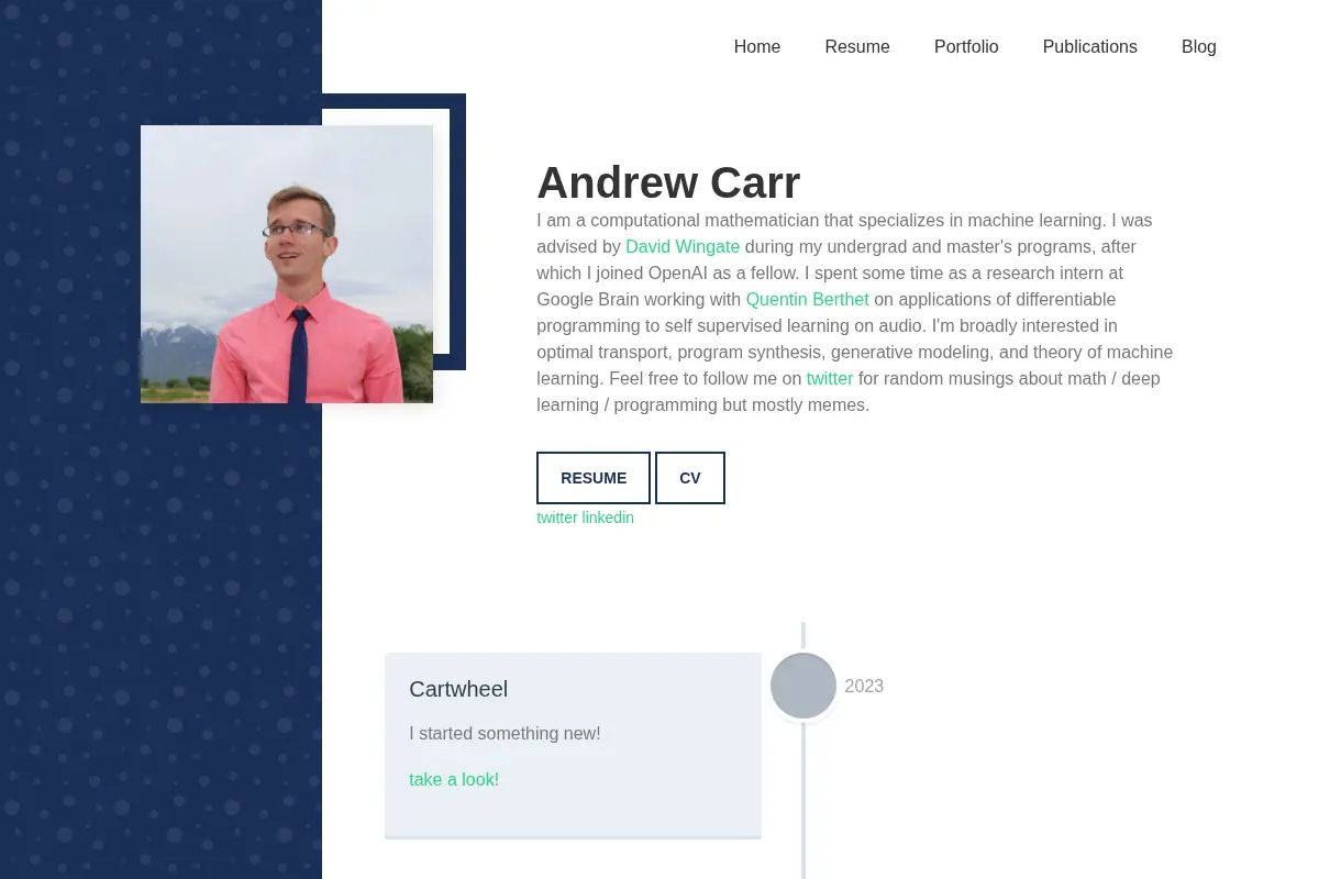 Andrew Carr Resume Site