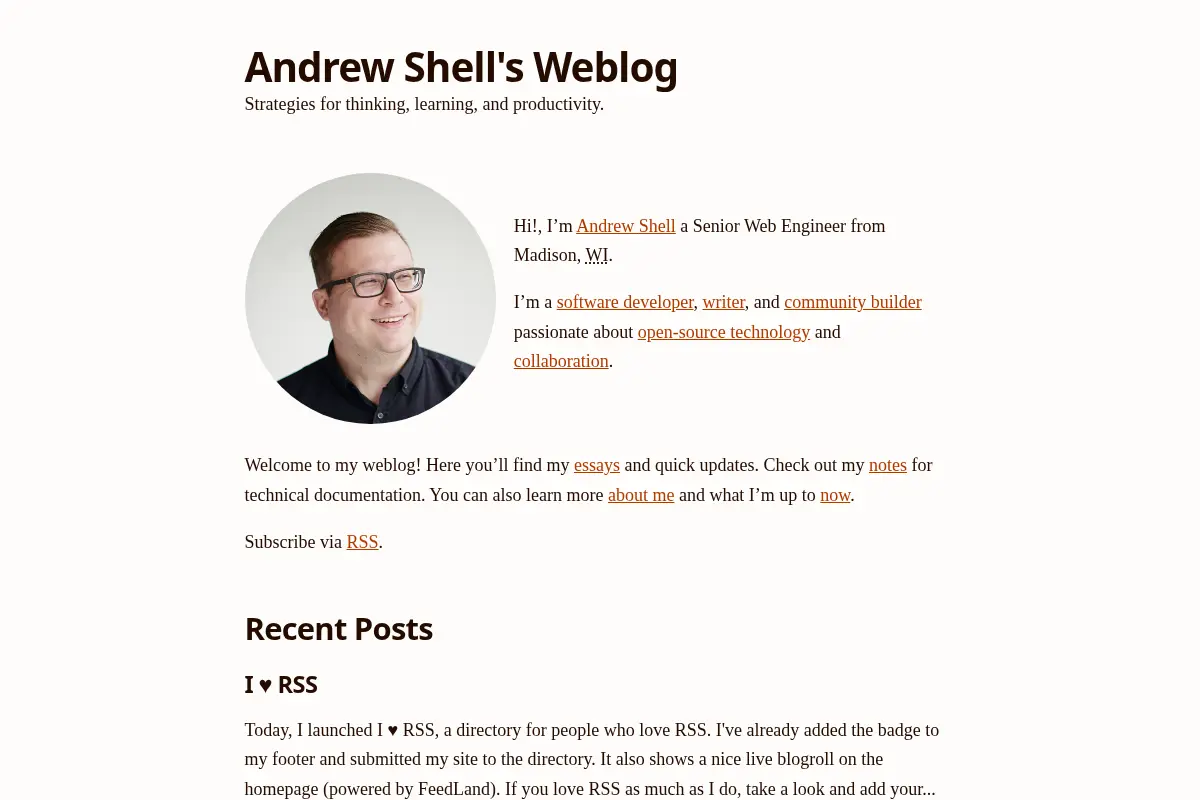 Andrew Shell's Weblog