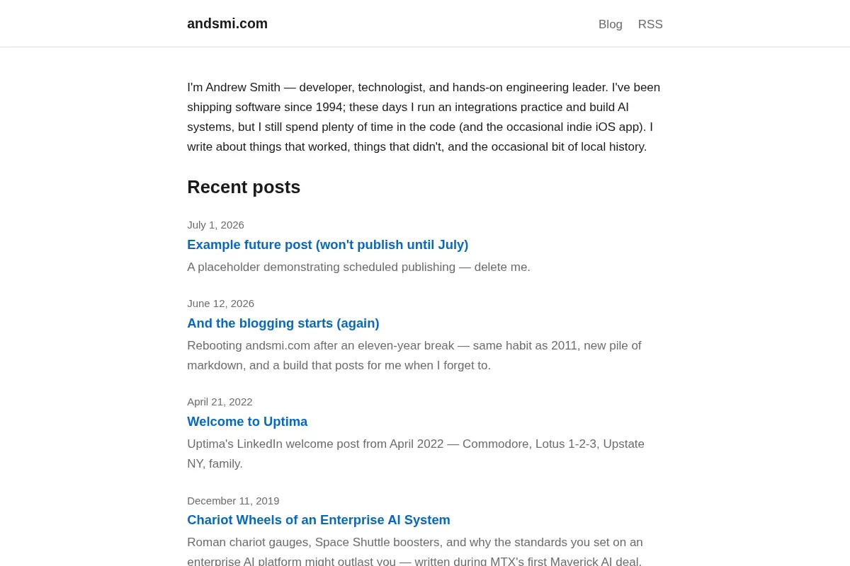 Andrew Smith's Blog