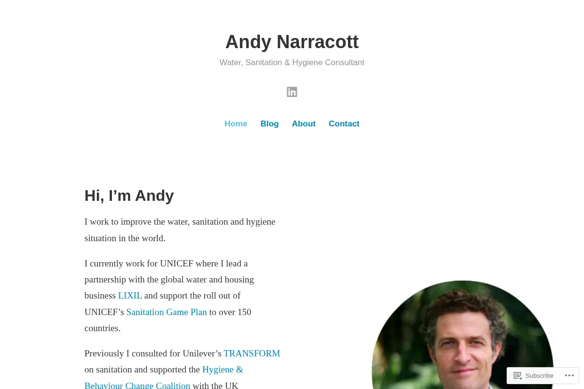 Andy Narracott – Water, Sanitation & Hygiene Consultant