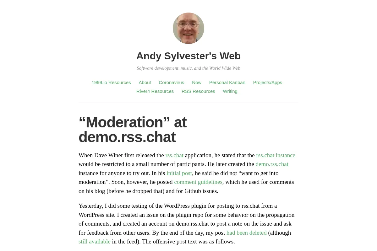Andy Sylvester's Web – Software development, music, and the World Wide Web
