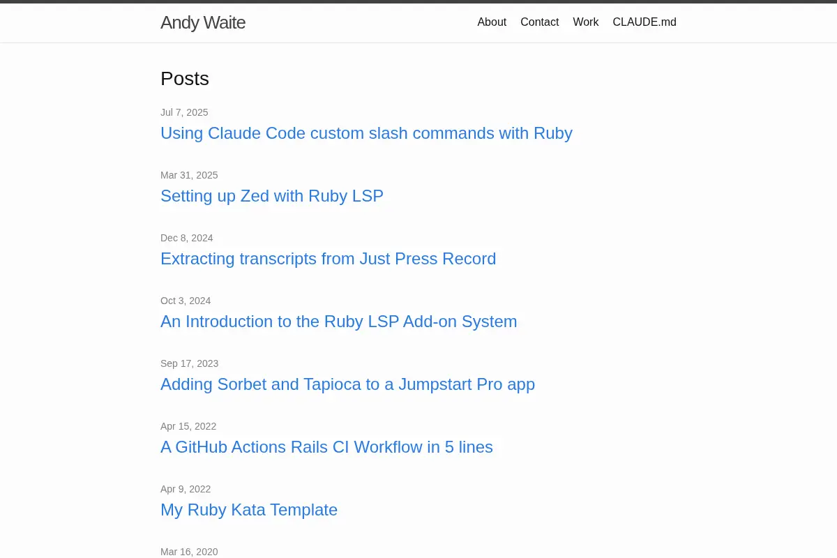 Andy Waite | Ruby and Rails Developer, Toronto