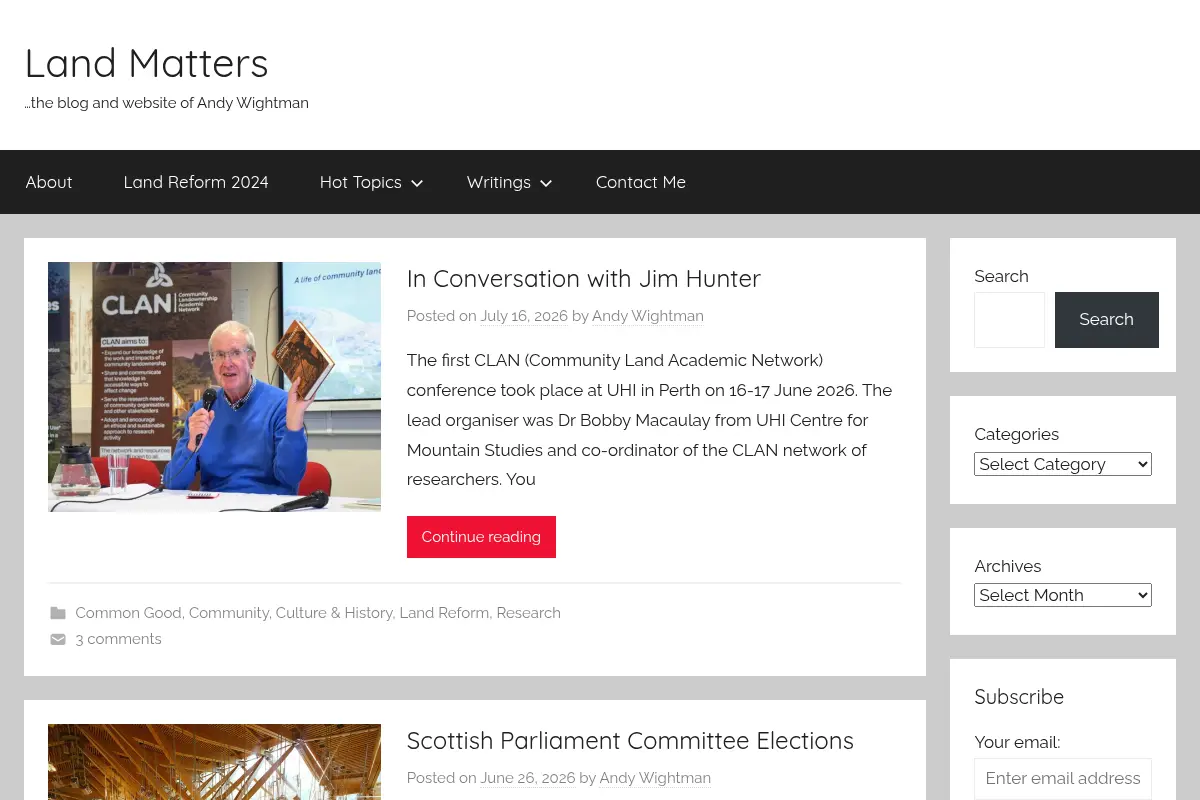 Land Matters - …the blog and website of Andy Wightman