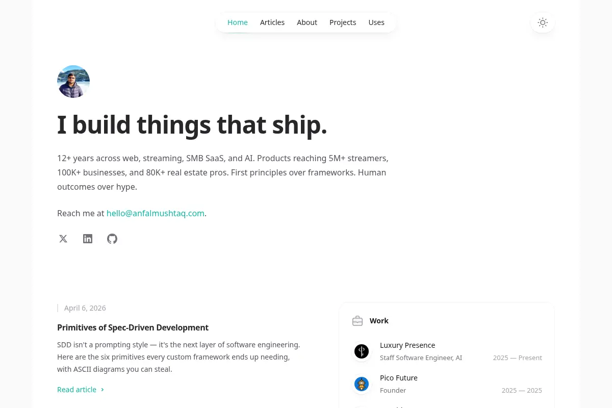 Anfal Mushtaq – I build things that ship.