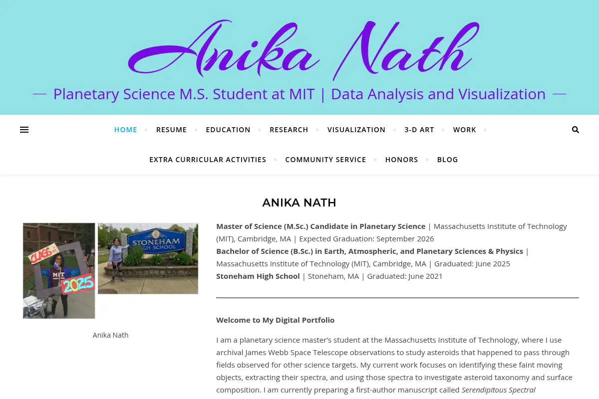Anika Nath — Planetary Science M.S. Student at MIT