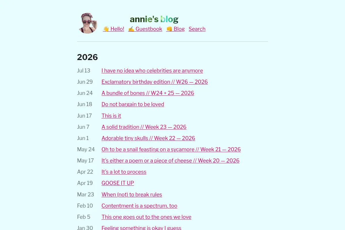 annie's blog
