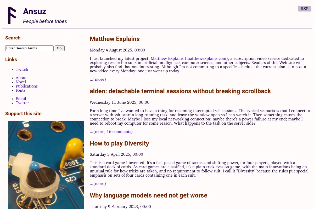 Ansuz - Matthew Skala's home page
