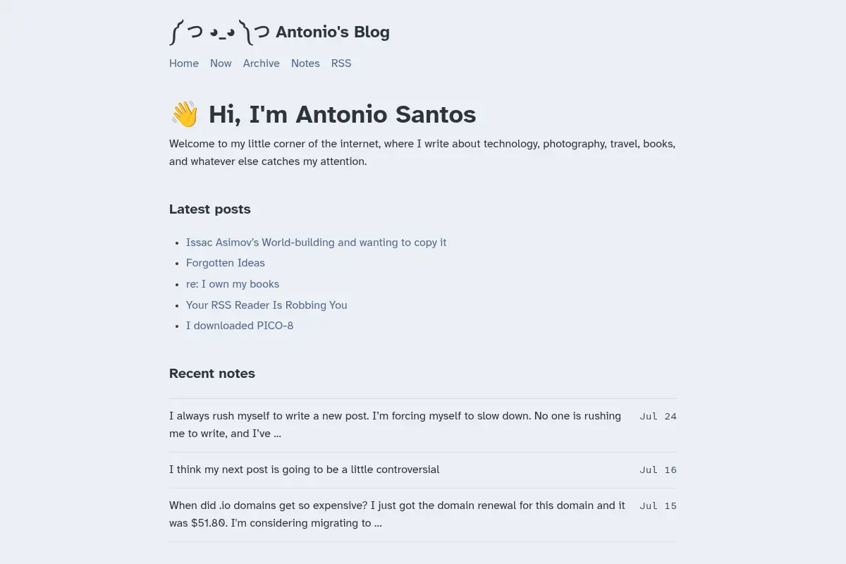 ／ つ ◕_◕ ／つ Antonio's Blog