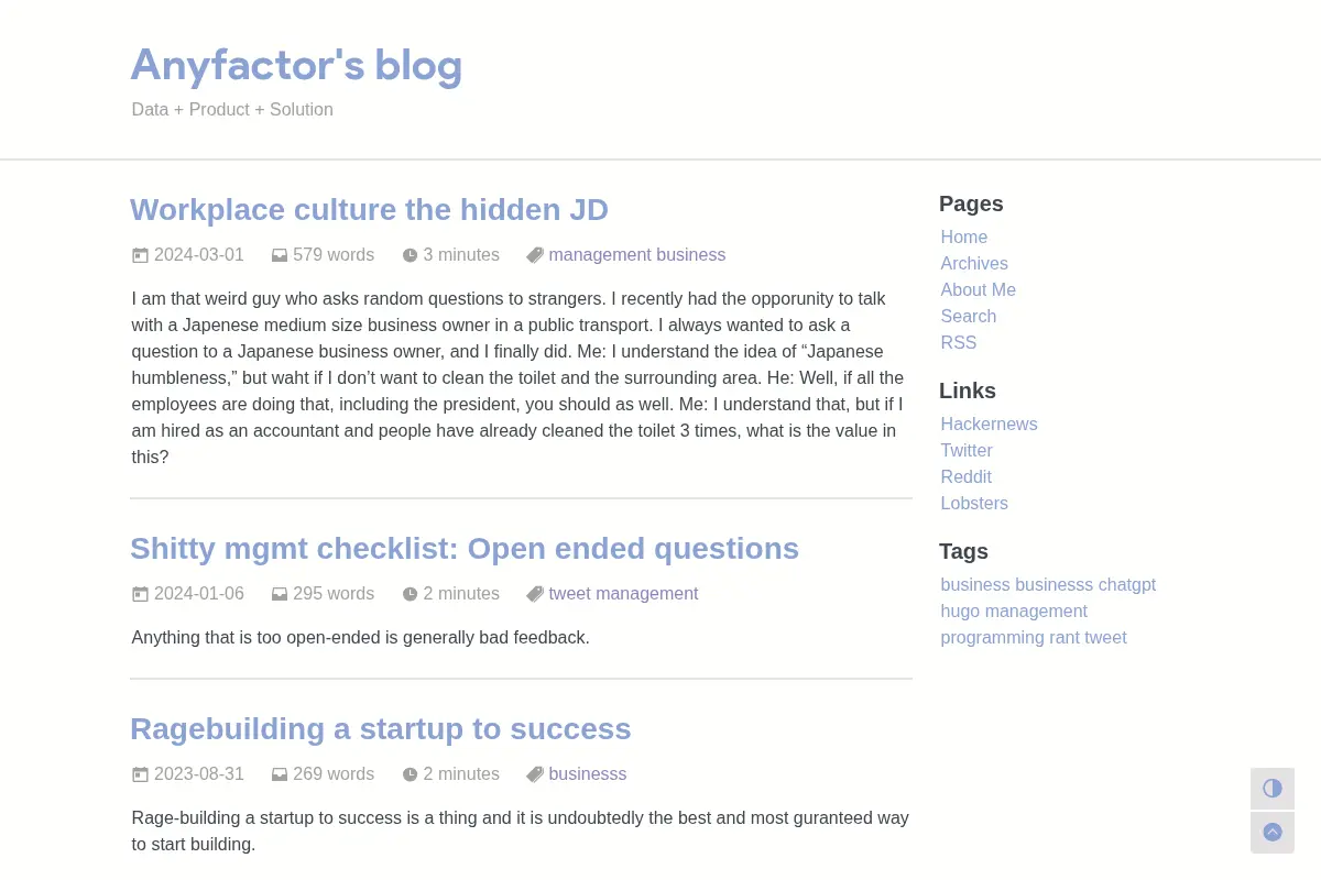 Anyfactor's Blog