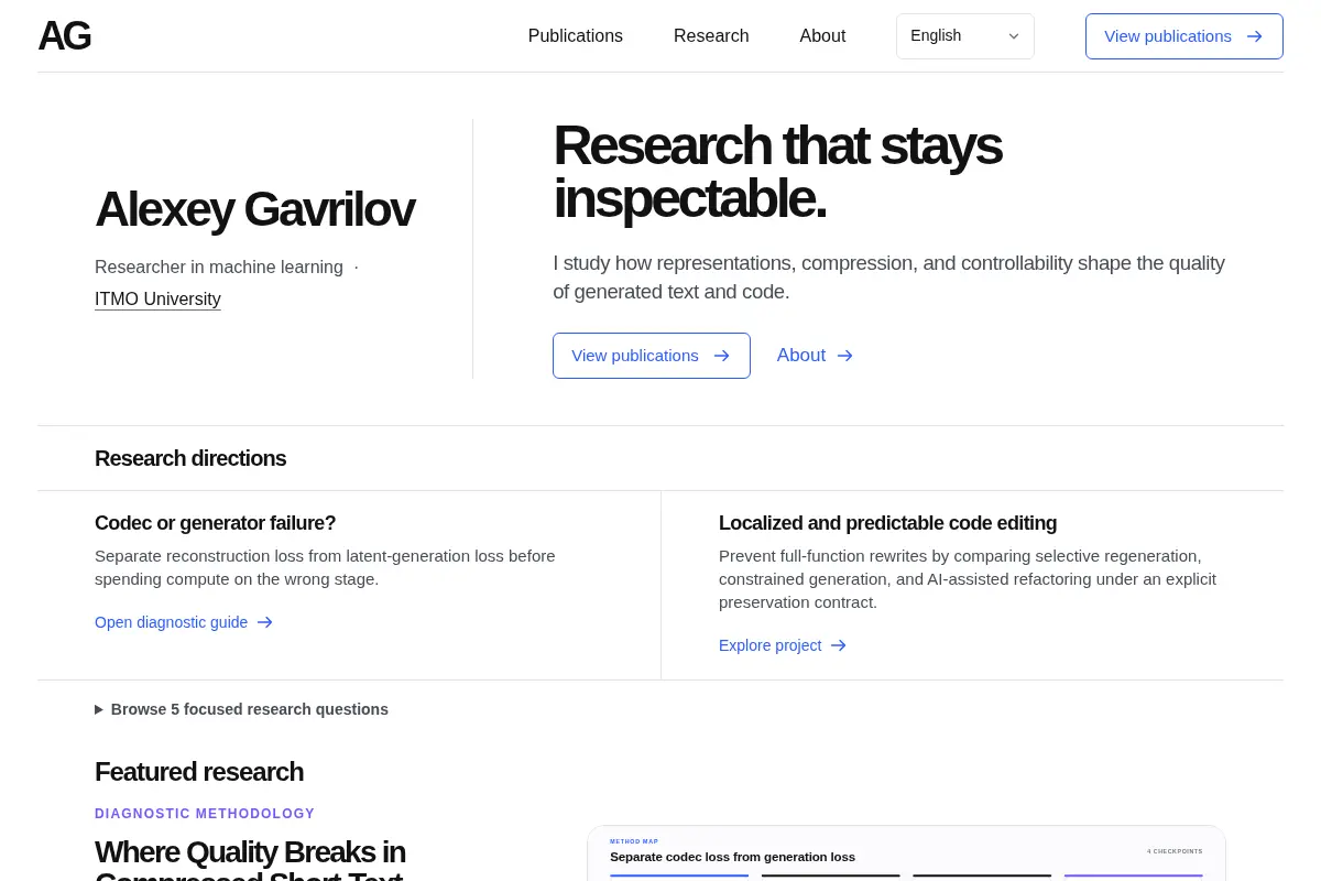 Alexey Gavrilov — Research