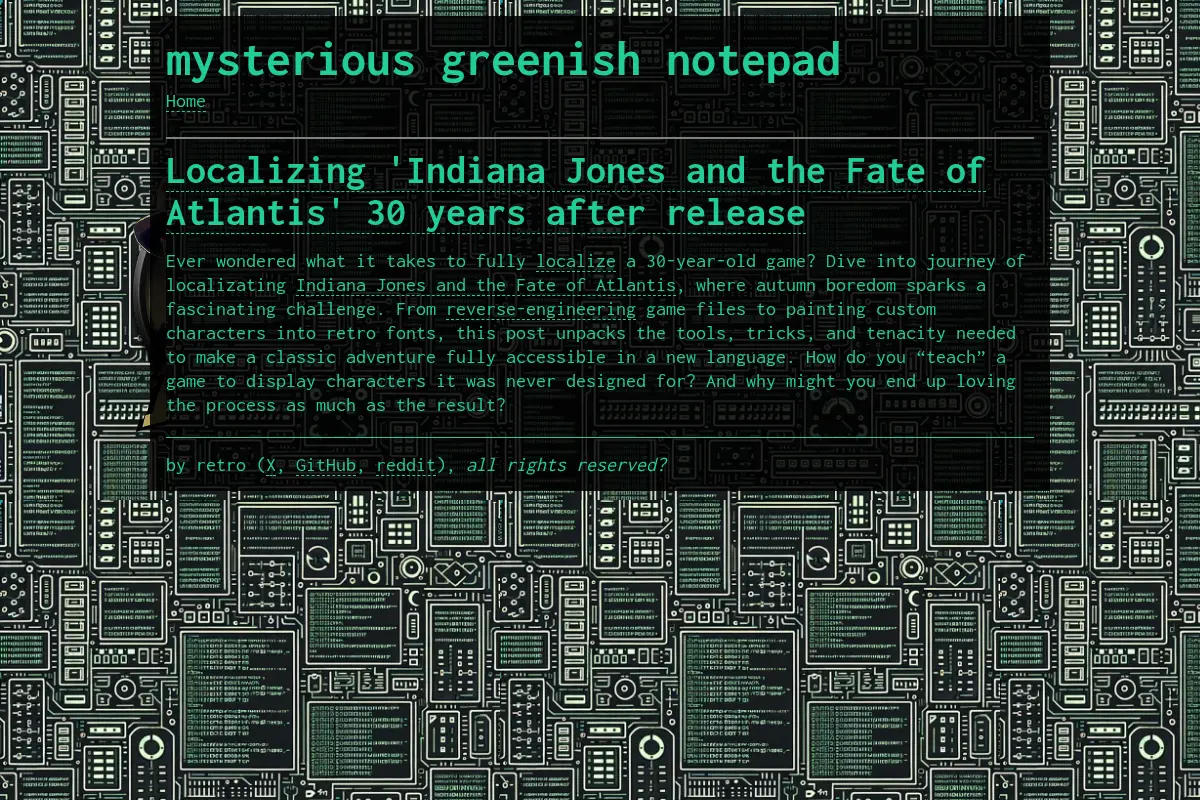 mysterious greenish notepad