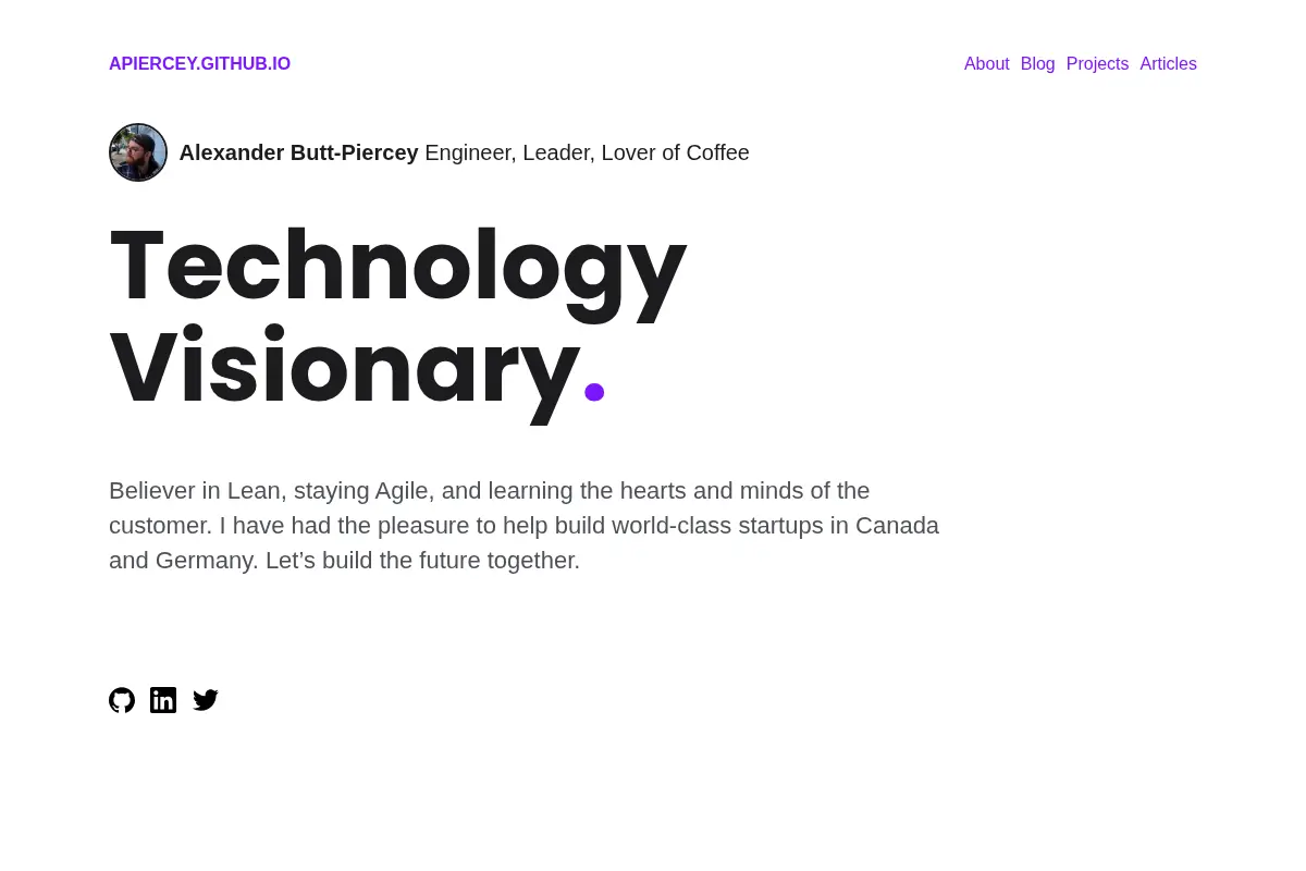 Technology Visionary - apiercey.github.io
