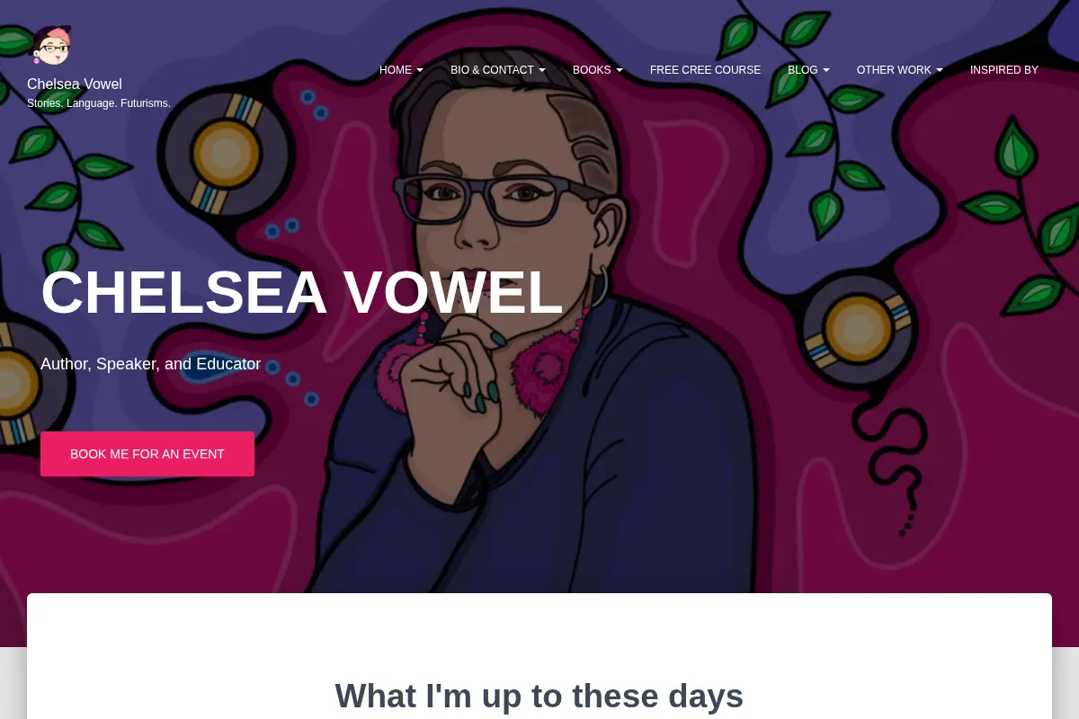 Chelsea Vowel – Stories. Language. Futurisms.