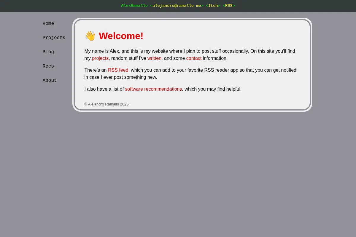Alex Ramallo's personal website