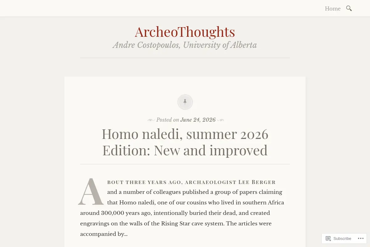 ArcheoThoughts – Andre Costopoulos, University of Alberta