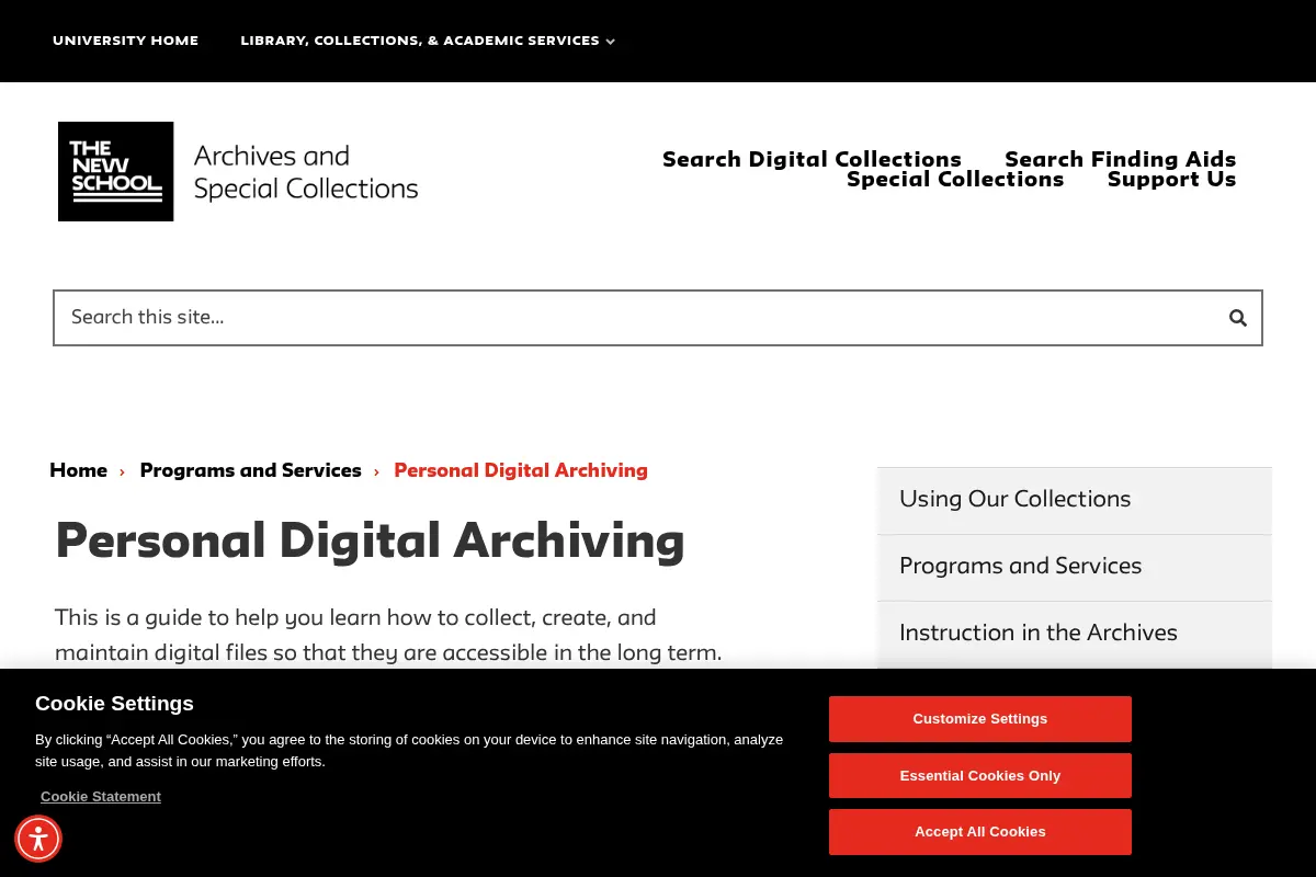 Personal Digital Archiving