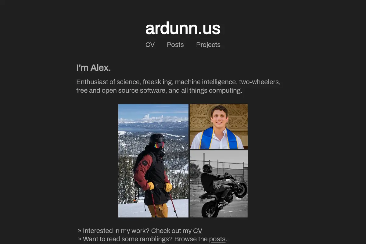 Alex Dunn's personal site