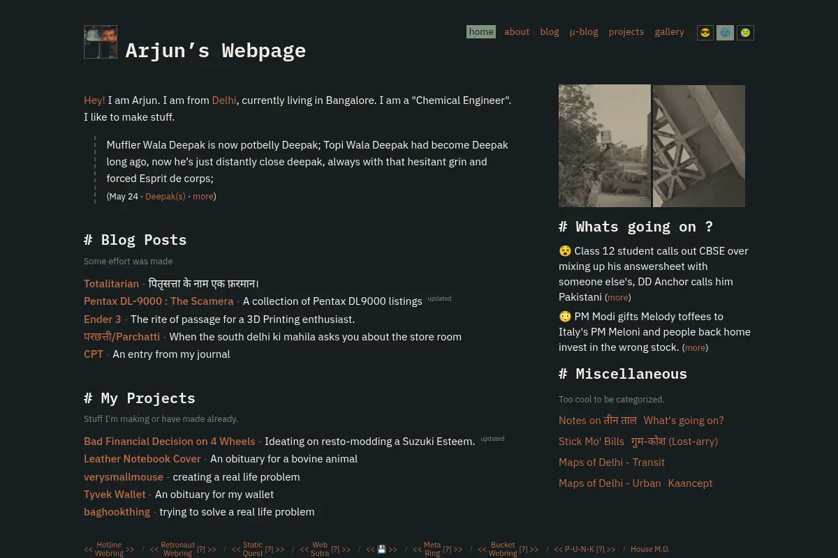 Arjun's Webpage