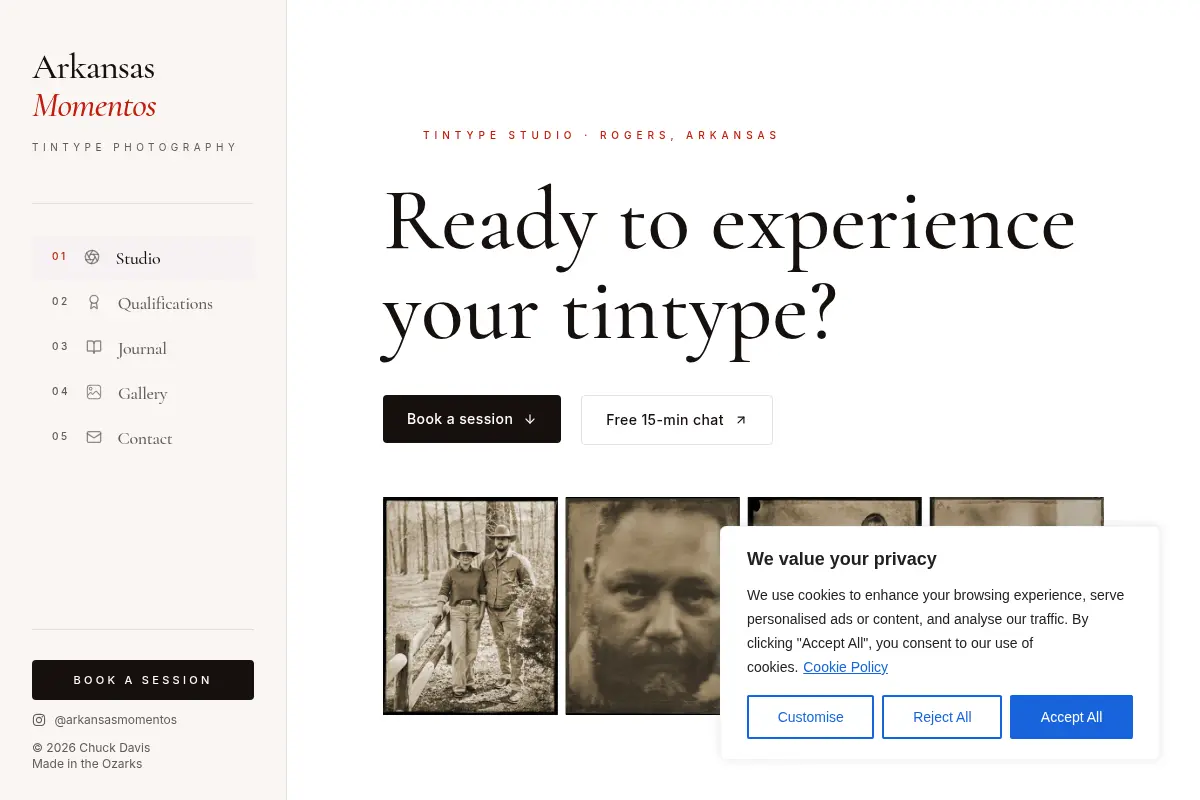 Authentic Tintype Portraits by Chuck Davis