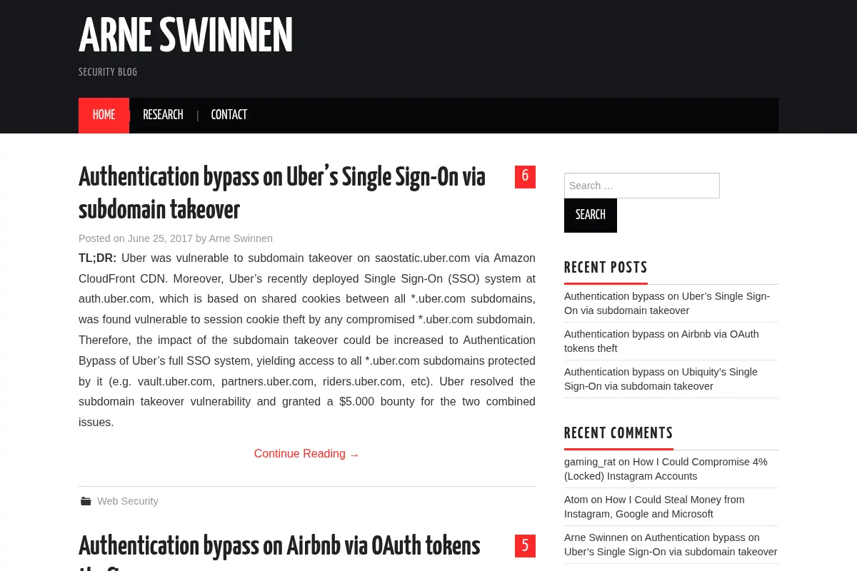 Arne Swinnen – Security Blog