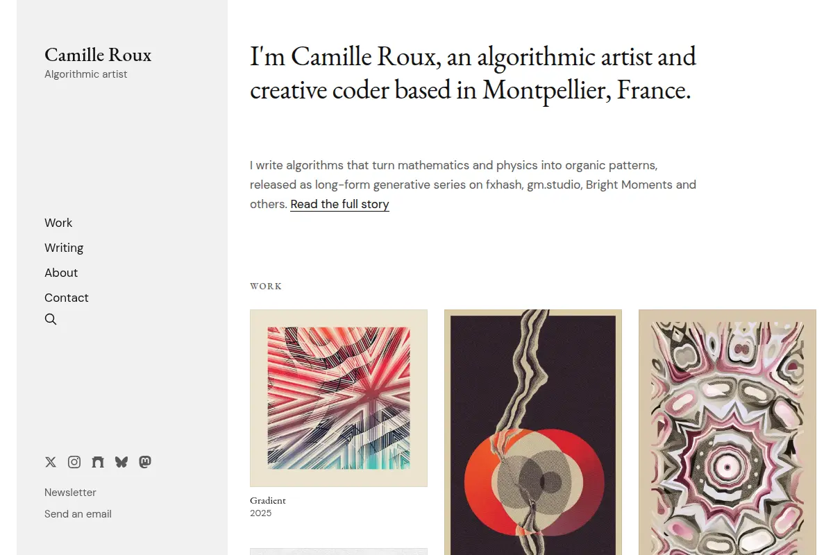 Camille Roux, Algorithmic Artist