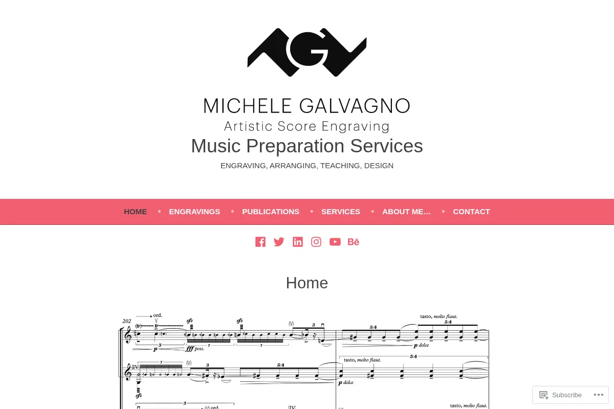 Music Preparation Services – ENGRAVING, ARRANGING, TEACHING, DESIGN