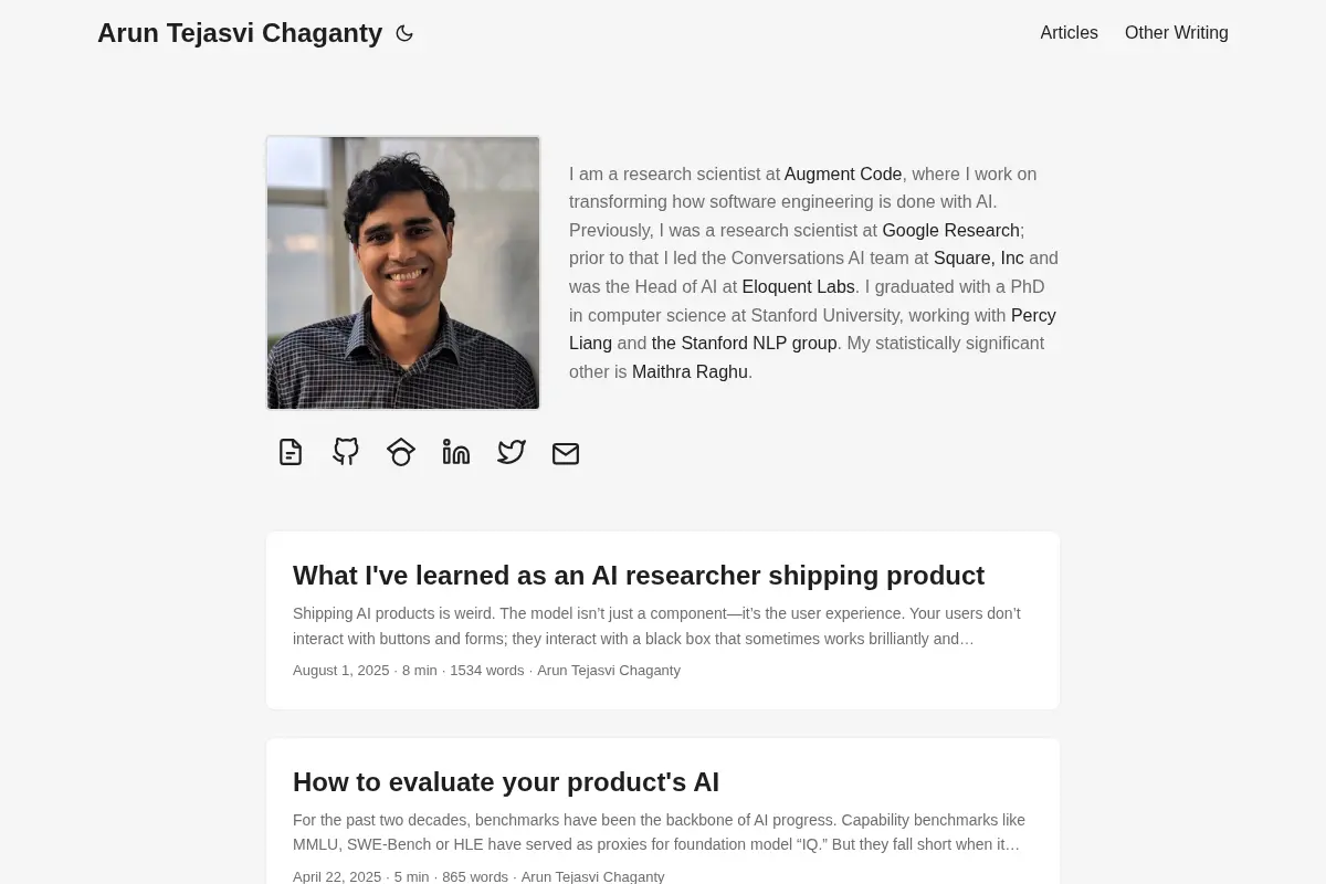 Arun Tejasvi Chaganty