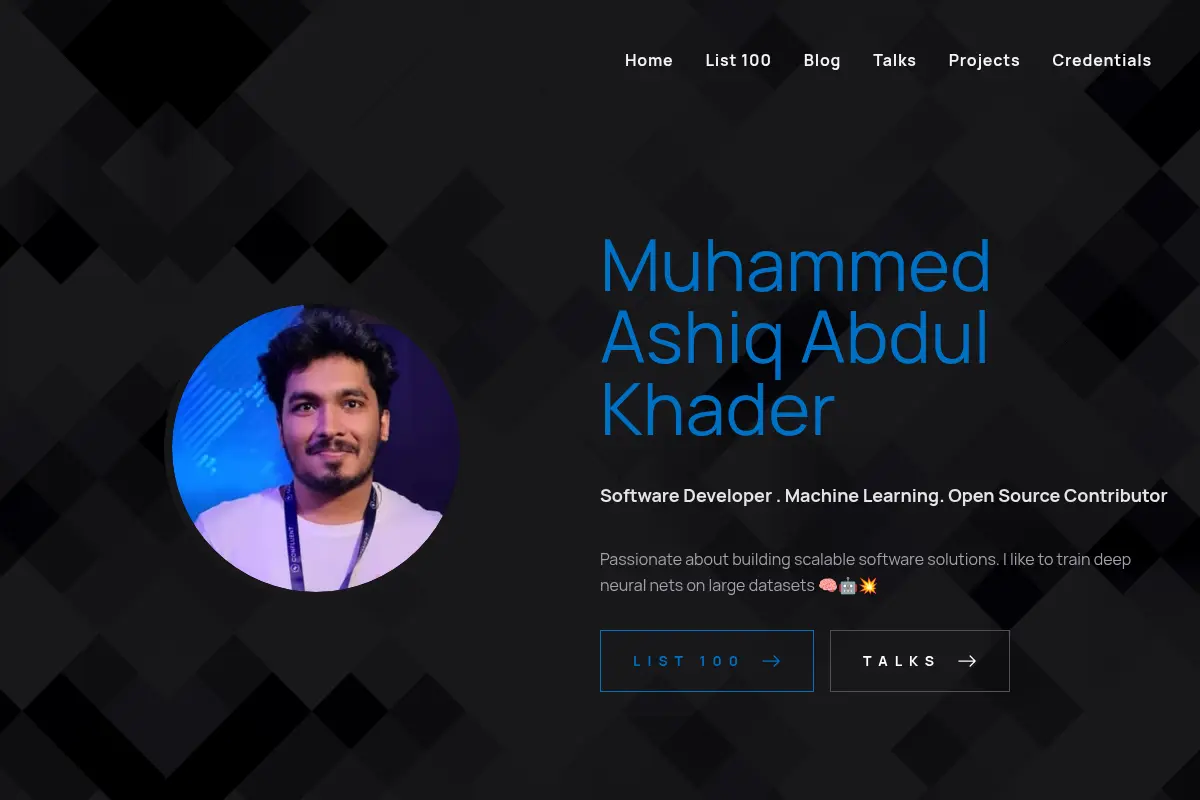 Muhammed Ashiq Abdul Khader — Developer Portfolio