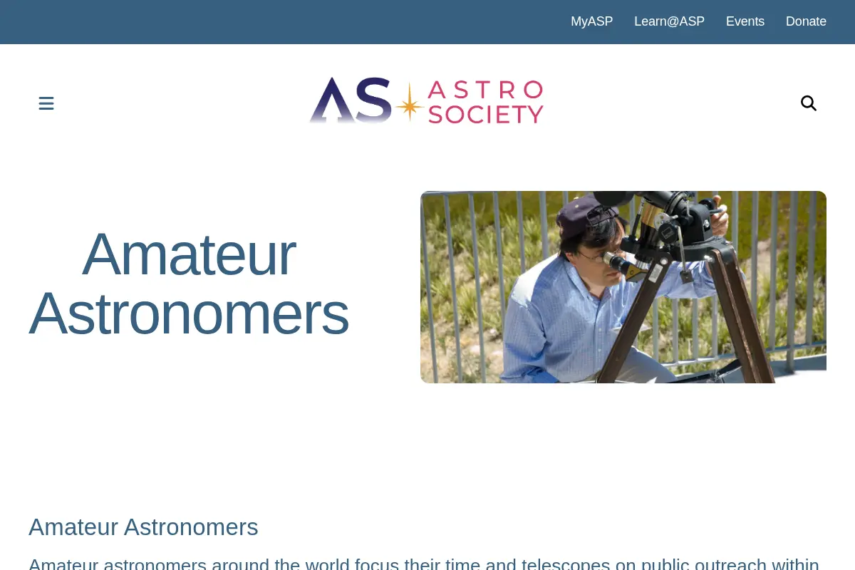Amateur Astronomers - Astronomical Society of the Pacific
